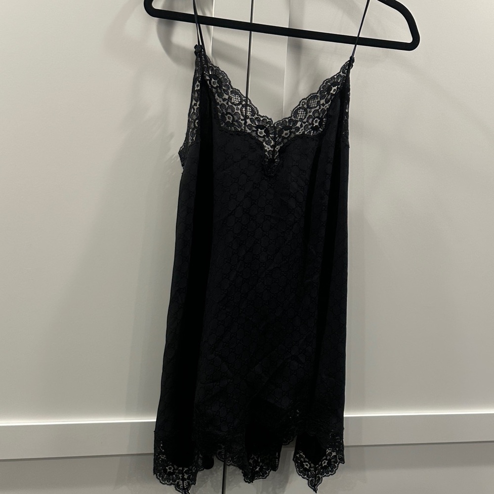 Elegant Black Lace Chemise by Gucci